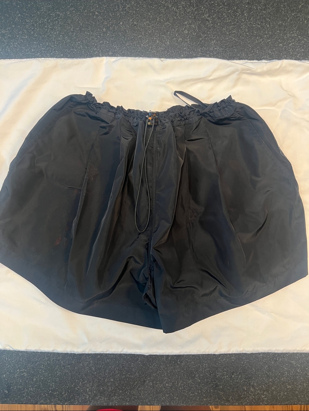 STAUD Black Drawcord Nylon Athletic Shorts